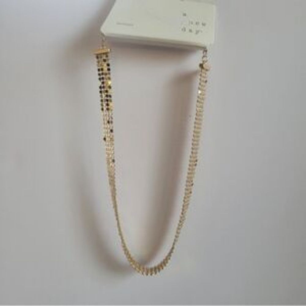 🟢Free With Purchase 🆕️a new day Mesh Linear Gold Necklace